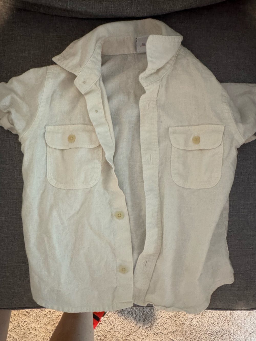 Old Navy Cream Button-Up Short Sleeve Shirt